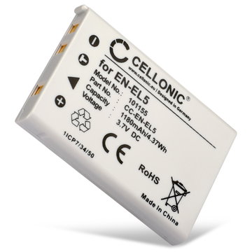 EN-EL5 Batteri til Nikon 5200 Coolpix P500 P510 P520 P520 P530 P100 P90 P80 P5100 P5100 P5000 P6000 3700 790 S10 P3 P4 ENEL5 Kompaktkamera-batteri til udskiftning - 1180mAh