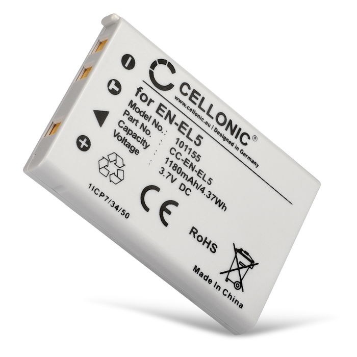 Nikon EN-EL5 batteri 1180mAh 3.6V - 3.7V fra CELLONIC
