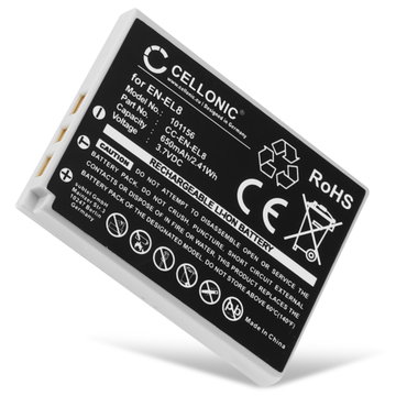 Kamera Batteri til Nikon Coolpix P1 P2 Coolpix S1 S2 S3 S5 s50 S50c S51 S51c S52 S52c S6 S7 S7c S8 S9 - EN-EL8 650mAh Udskiftsningsbatteri til kamera
