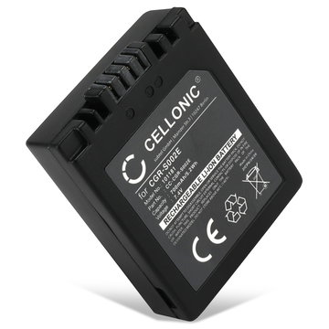 1x Batteri til Panasonic Lumix DMC FZ20, FZ5, FZ1, FZ10, FZ2, FZ3, FZ4, FZ15, CGA-S002 CGA-S002e CGA-S002e-1B CGR-S002 DMW-BM7 (700mAh, 7.4V) fra CELLONIC