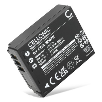 Kamera Batteri til Panasonic Lumix DMC-TZ5 DMC-TZ5 DMC-TZ3 DMC-TZ1 DMC-TZ4 DMC-TZ2 - CGA-S007,CGR-S007,DMW-BCD10 900mAh Udskiftsningsbatteri til kamera