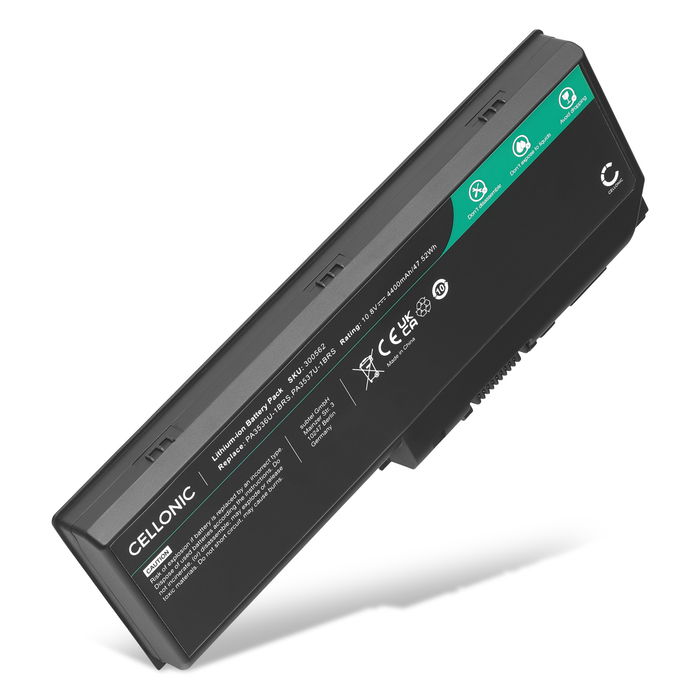 Batteri til Toshiba Satellite P300, P300D, 350, 350D, P200, P200D, Satego X200, Equium L350, PA3536U, PA3537U Bærbar computer - 4400mAh 10.8V 