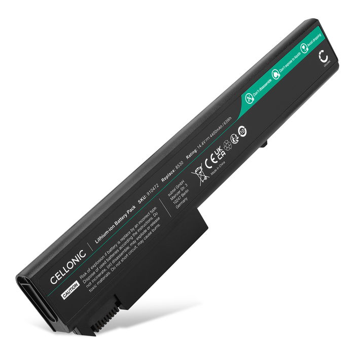 Battery for HP EliteBook 8740w, 8540p, 8540w, 8730w, 8530p, 8530w, 8740p, 8730p, TD06, AT908AA, KU531AA 14.4V 4400mAh from CELLONIC
