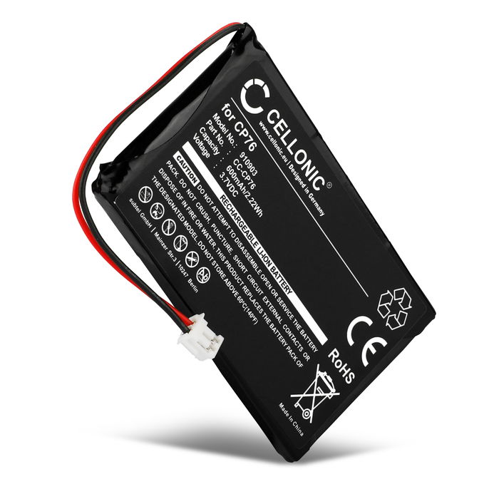 CELLONIC genopladelige battereri til Grundig Calios 1, Calios A1, Calios H1, BTI Verve 500 - CP76 600mAh - udskift dit mobilbatteri
