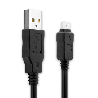 Kamera USB-kabel til Olympus OM-D E-M1 E-M10 Mark II OM-D E-M5 Mark II Pen E-PL7 E-PL3 Tough TG-4 XZ-1 1.5m Hurtig opladning af datakabel til kamera Opladerledning PVC - Sort