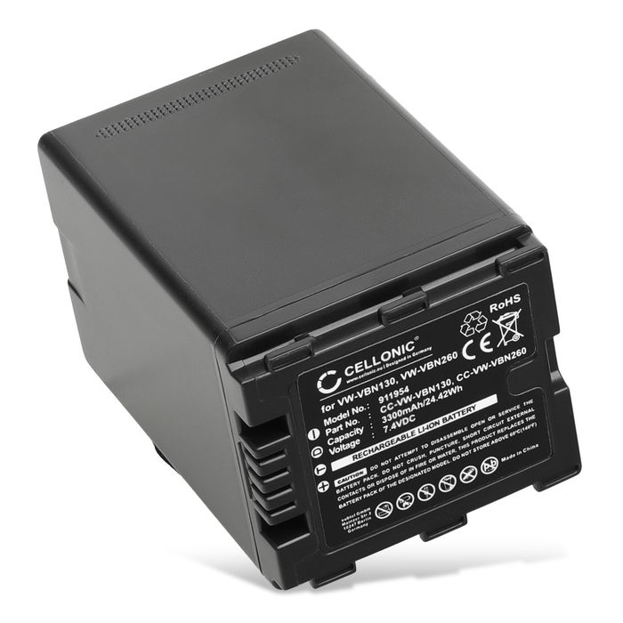 Battery for Panasonic HCX929 TM900 SD900 SD800 SD909 HS900 VBN130 VBN260 3300mAh from CELLONIC