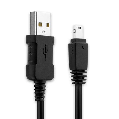 Kamera USB-kabel til Casio Exilim Z9 Z75 F1 FH20 FC100 TR150 FS10 H15 S12 Z200 Z90 FH100 H10 H30 1m Hurtig opladning af datakabel til kamera Opladerledning PVC - Sort