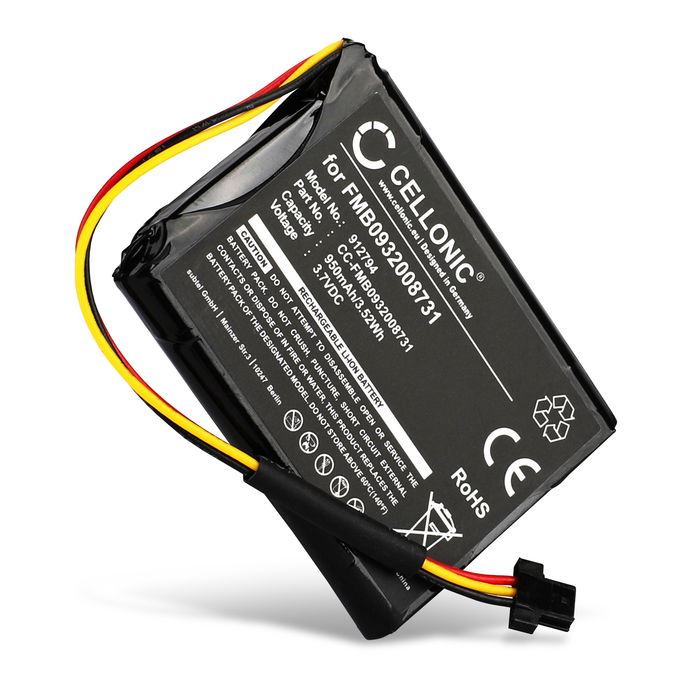 CELLONIC GPS Batteri til TomTom Go 500 (2013), Go 510 (2013), Go 50 / Start 50 FMB0932008731 AHA11110005 6027A0089521 950mAh SatNav nyt Navigationsbatteri