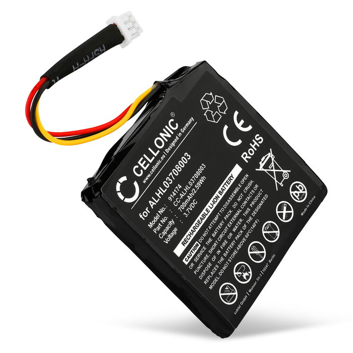 CELLONIC GPS Batteri til TomTom Start 20 / Start 25 1ICP6/34/36 AHA11108001 ALHL03708003 Quanta VF3k 700mAh SatNav nyt Navigationsbatteri