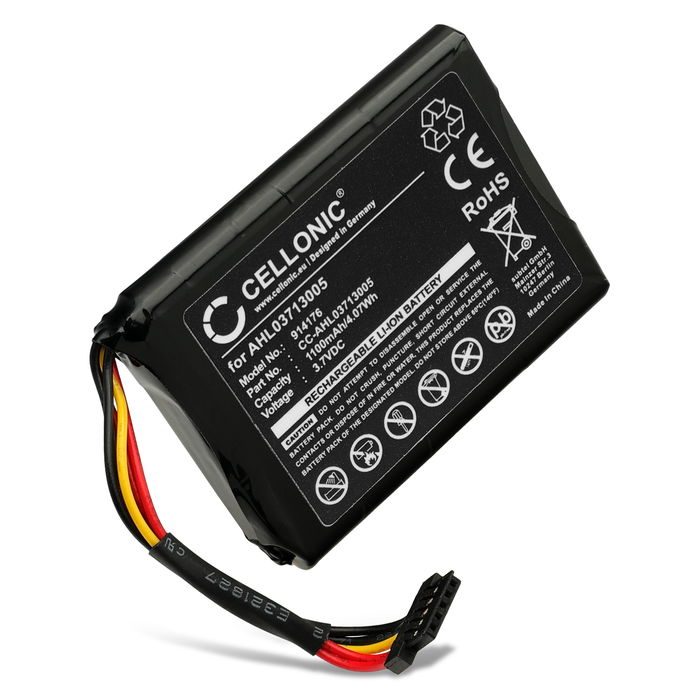 Battery til TomTom Via Live 120, 125, 120 Live Western Europe, GO Live 820 Europe, XL Live, XL 340M Live, XL 340TM Live, 4EL0.001.01, VF3A (1100mAh, 3.7V) fra CELLONIC