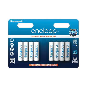 Genopladeligt batterier AA Panasonic eneloop BK-3MCC (Mignon, R6, LR6, HR6) 8x
