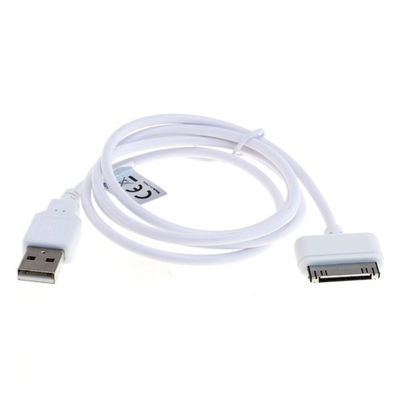 USB Kabel til Apple iPod Mini (1. & 2. Gen.) Nano (1. - 6. Gen.) Touch (1. - 4. Gen.) - MA591G - Opladningskabel 1m Datakabel hvid