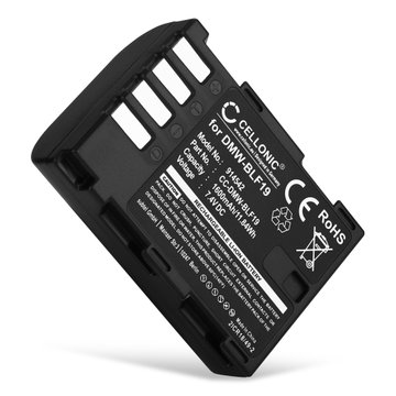 1x Batteri til Panasonic DCGH5, GH5, GH4, GH3, GH4R, GH4A, GH4H, BLF19, DMWBLF19 DMW-BLF19 DMW-BLF19E DMW-BLF19PP (1600mAh, 7.4V) fra CELLONIC