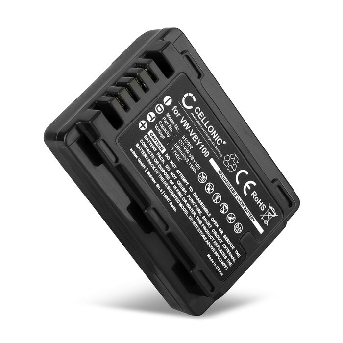 Batteri til Panasonic HC-V110, HC-V130, HC-V201 VW-VBY100 (850mAh, 3.7V) fra CELLONIC