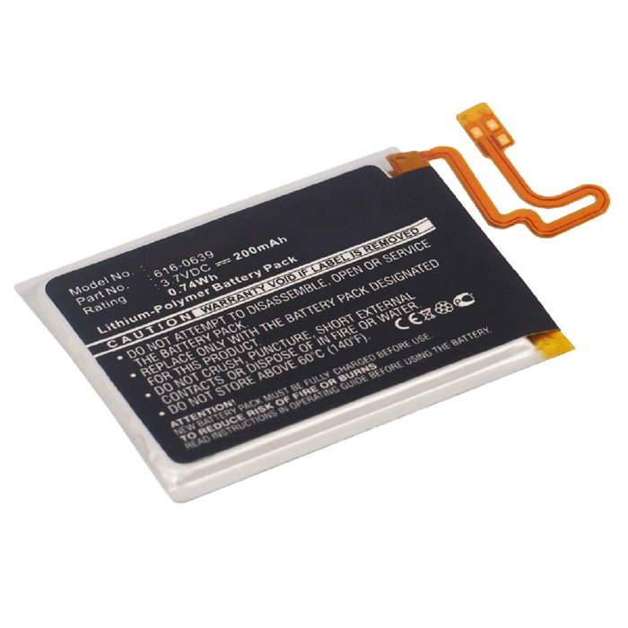 Batteri til Apple iPod nano 7 Gen. A1446 - 616-0639, 616-0640 (200mAh) udskiftsningsbatteri