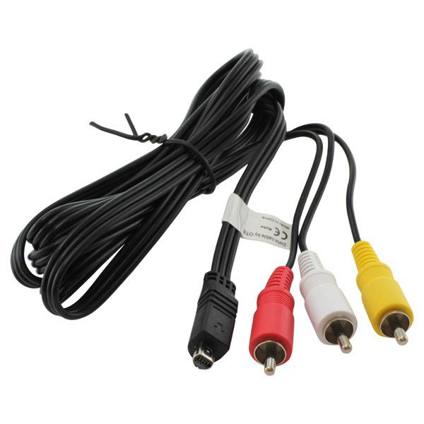 RCA-kabel til Sony CX250, CX270, CX260, AS200V, CX730, CX210, CX580, PJ200, PJ600, TV, DVD, Blu-Ray, Kamera, Konsol – AV-kabel, RCA-stik, Audio-Video Composite AV-kabel