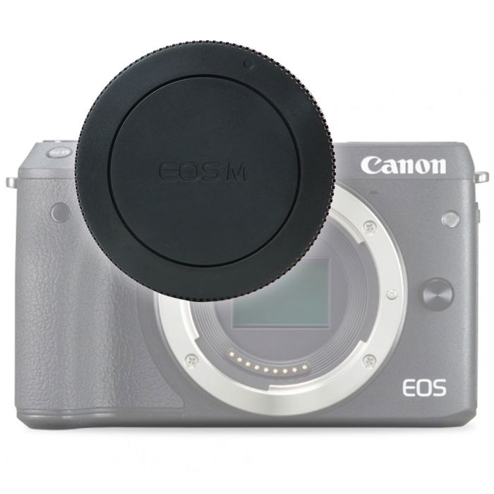CELLONIC Camera Body Cap / Rear Lens Cap for Canon EF-M Mount (EOS M, EOS M3, EOS M5, EOS M6, EOS M10 - RF-4), Beskyttende DSLR dæksel / Linser bagcover låg