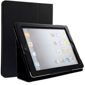 Smart Case til Apple iPad 2 / iPad 3 / iPad 4 (Wake / Sleep) - Kunstlæder, sort taske lomme sag