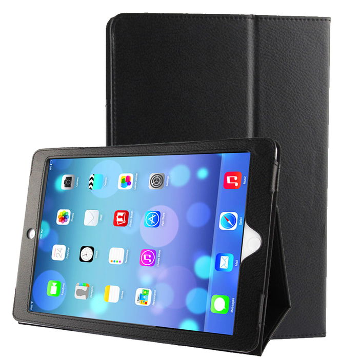 Smart Case til iPad Air 1 / iPad 5 / iPad 6 (Wake / Sleep) - Kunstlæder, sort taske lomme sag