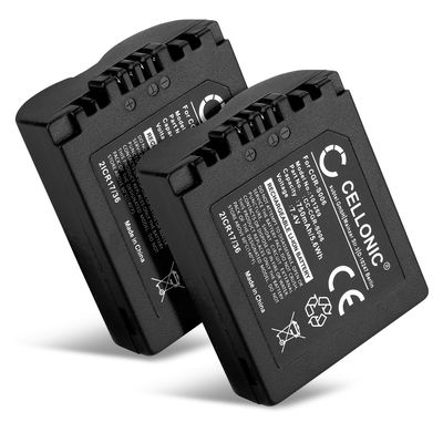 2x Batteri til Panasonic DMC-FZ18, DMC-FZ28, DMC-FZ30, DMC-FZ38, DMC-FZ50, CGR-S006 CGA-S006, DMW-BMA7 (750mAh, 7.4V) fra CELLONIC