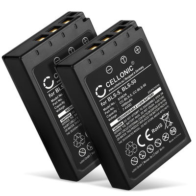2x Batteri til Olympus OM-D E-M10 Mark II, III, IV, Pen E-P3, E-PL6, E-PL7, E-PL8, Stylus 1 CELLONIC