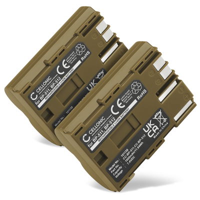 2x Kamera Batteri til Canon EOS 5D EOS 50D, EOS 40D, EOS 30D 300D, EOS 20D 20Da, EOS 10D, EOS D60, Canon PowerShot G3 G5 G6 G1 G2, Pro1, Canon MV700 MV500 MC300, Canon Optura, Canon ZR, Canon FV - BP-511,-512,-514,BP-508 1600mAh Udskiftsningsbatteri til k
