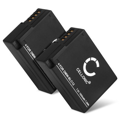 2x Kamera Batteri til Panasonic Lumix DMC-FZ1000 DMC-FZ200 DMC-FZ2000 DMC-FZ300 DMC-G5 DMC-G6 DMC-G7 DMC-G70 DMC-G81 DMC-GH2 DMC-GX8 - DMW-BLC12 DMW-BLC12E 1000mAh Udskiftsningsbatteri til kamera
