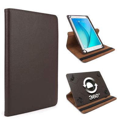 Universal tablet-etui med stander til Samsung Galaxy Tab A 10.1 Note Tab 4 Lenovo Tab M10 E10 - 360° roterende lodret / vandret stander - Passer til 10" tommer tablets - brun