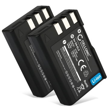 2x Nyt Kamera Batteri til Nikon D3000 D5000 D60 D40 D40x, EN-EL9 EN-EL9A EN-EL9E - EN-EL9 1000mAh EN-EL9e, EN-EL9a, ENEL9a, EN EL9e skift batteri til kamera
