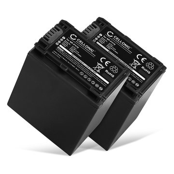 2x Kamera Batteri til Sony FDR-AX33, -AX100, -AX53, -AXP33, HDR-PJ620, -PJ810, HDR-CX900, NEX-VG30 - NP-FV90 2200mAh NP-FV90 Udskiftsningsbatteri til kamera