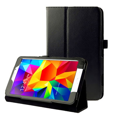 Smart Case til Samsung Galaxy Tab 4 8.0 (SM-T330 / SM-T331 / SM-T335) - Kunstlæder, sort taske lomme sag