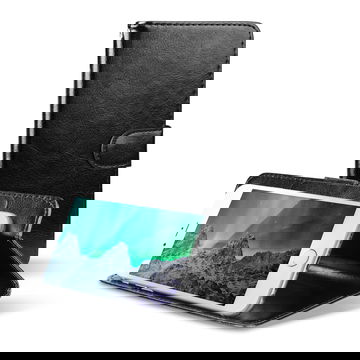 subtel Universal Mobilcover med stand til Smartphones (15.7cm x 8cm x 2cm / ~ 5,3 - 5,5") PU Læder Beskyttende flip-telefonpung med kortholder med 2 pladser - Sort