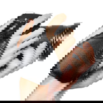 Håndrem til kameraer fra Canon EOS, Panasonic Lumix, Nikon D, Sony Alpha, osv. (ca. 25cm), 25cm, 1/4" skrue/gevind, PU læder | håndrem