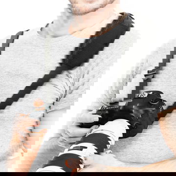 Universal Kamerarem Med hurtigudløsning og 1/4" tommer gevind/skrue, sort (max 1,50m højdejusterbar)