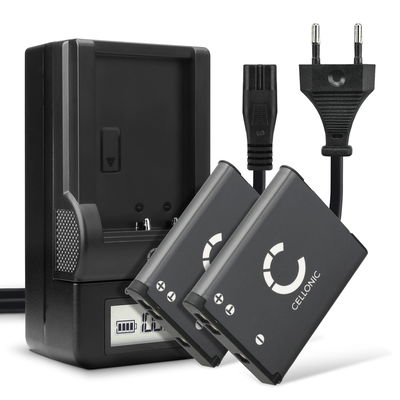 2x Kamera batteri til Nikon CoolPix W150 W100, A100 A300, S33 S2600 S2700 S2800 S3100 S3300 S3500 S3700 - Udskift EN-EL19, NP-BJ1 batteri + Oplader MH-66 ekstra batteri