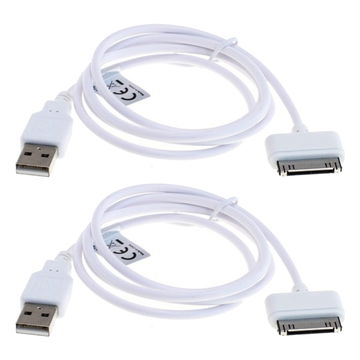 USB Kabel til Apple iPod Mini (1. & 2. Gen.) Nano (1. - 6. Gen.) Touch (1. - 4. Gen.) - MA591G - Opladningskabel 1m Datakabel hvid