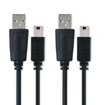 2x Kamera USB-kabel til Canon EOS 4000D 2000D 200D 1200D 80D 700D 600D 6D Mark II 5D Mark III EOS M10 PowerShot G7X SX530 HS IXUS 185 1m Hurtig opladning af datakabel til kamera 1A Opladerledning PVC - Sort