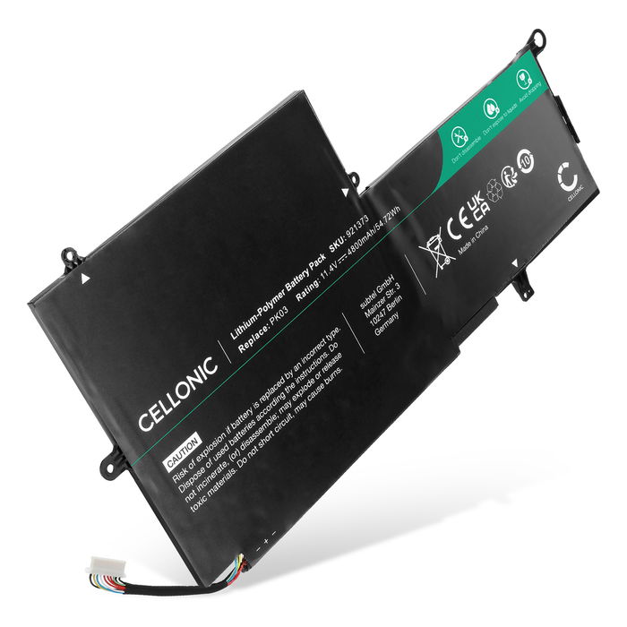 Battery for HP Spectre 13, Spectre x360 13, Spectre Pro x360 G1 & G2, PK03XL, PK03056XL 11.4V 4800mAh from CELLONIC