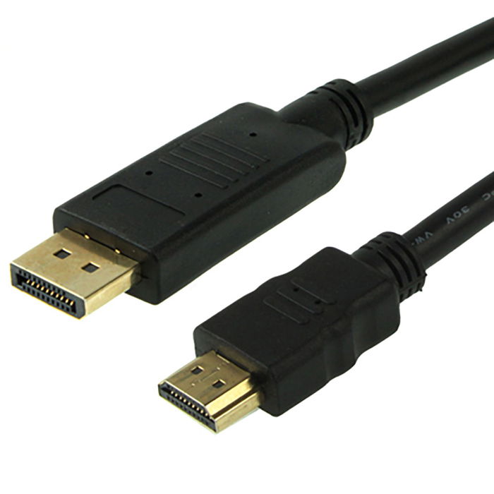subtel Displayport til HDMI Kabel 1,8 m DP til HDMI Full HD 1920x1080p opløsning - Guldbelagte stik DisplayPort-adapter til tilslutning af bærbar computer til skærm TV HDTV