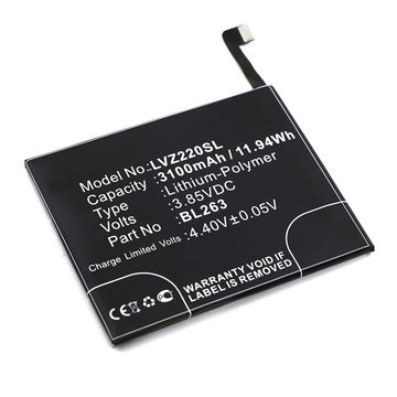 BL263 batteri til mobiltelefoner Lenovo ZUK Z2 Pro - BL263 3100mAh - udskift dit mobilbatteri og få mere ud af din mobil