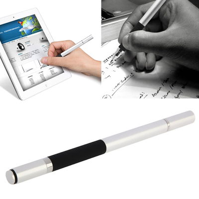 subtel Stylus Pen for Touch Screens - 2-i-1 Screen Pencil for Tablet, Telefon, Android Touchscreen med kapacitive spidser / Nibs for iPad, iPhone, Samsung, Kindle Fire - Sølv