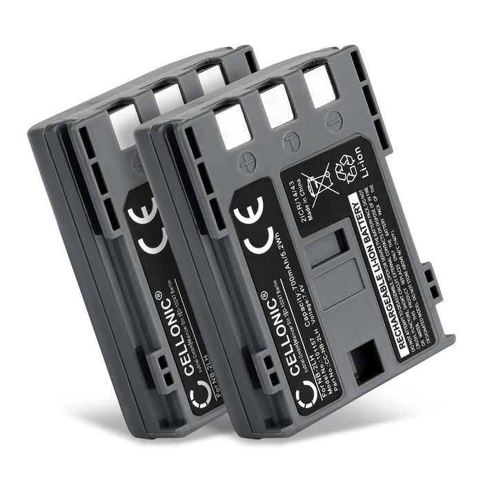 2x Canon NB-2L batteri 700mAh 7.2V - 7.4V fra CELLONIC