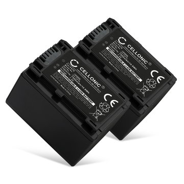 2x Kamera Batteri til Sony FDR-AX53 FDR-AX33 FDR-AX100E, HDR-CX280 HDR-CX305 HDR-CX425 HDR-CX570 HDR-CX625 HDR-CX730 HDR-CX900, HDR-PJ530 HDR-PJ650 HDR-PJ810, HDR-XR155, HDR-TD10, DCR-SX34, NEX-VG900, DEV-50 - NP-FV70,NP-FV100 1500mAh NP-FV70 Udskiftsning