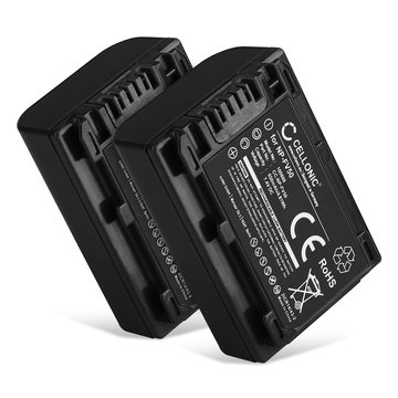 2x Kamera Batteri til Sony FDR-AX53 AX100 AX700 FDR-AX33 HDR-CX625 -CX900 -CX220 -CX190 NEX-VG10 -VG30 -VG900 DCR-SR68 DCR-SX45 DEV-50V HDR-PJ810 - NP-FV50 NP-FV70 NP-FV100 650mAh Udskiftsningsbatteri til kamera
