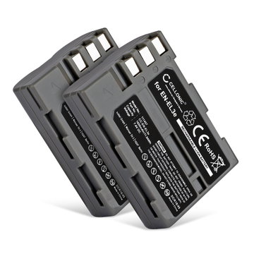 2x Kamera Batteri til Nikon D50 D70s D80 D90 D200 D300 D300S - EN-EL3 EN-EL3e 1600mAh Udskiftsningsbatteri til kamera