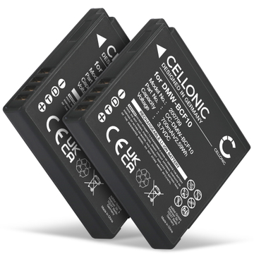 2x Batteri til Panasonic Lumix DMC-FS62 DMC-FS10 FS6 FS7 FS15 FS30 FS42 FS62 DMW-BCF10 CGA-S106 (700mAh, 3.7V) fra CELLONIC