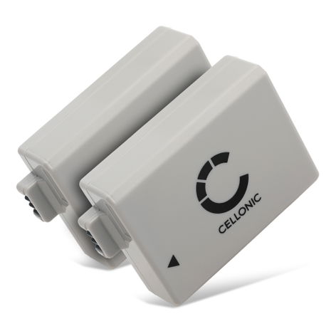 2x Battery for Canon EOS 1000D, 450D, 500D, Rebel T1i, Rebel XS LP-E5 (1020mAh, 7.4V) from CELLONIC