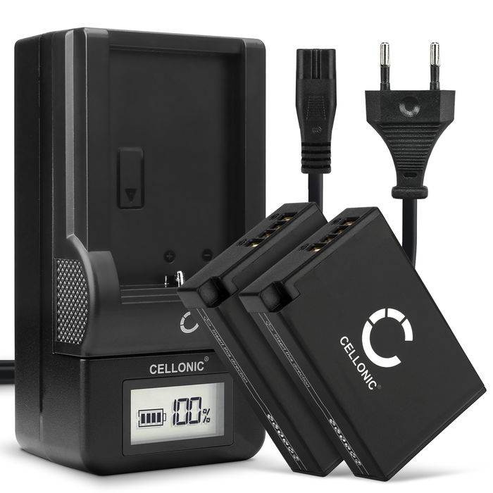 2x Canon EOS 200D batteri 950mAh 7.2V - 7.4V + Oplader fra CELLONIC