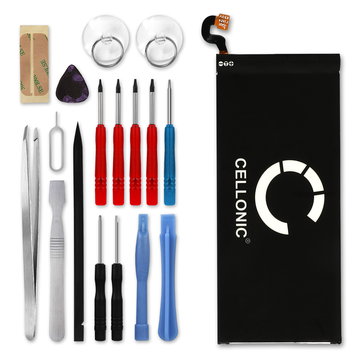 CELLONIC Udskiftning af mobil batteri til Samsung Galaxy S6 (SM-G920) / S6 Duos + 17-værktøjs reparationssæt til telefoner - 2550mAh