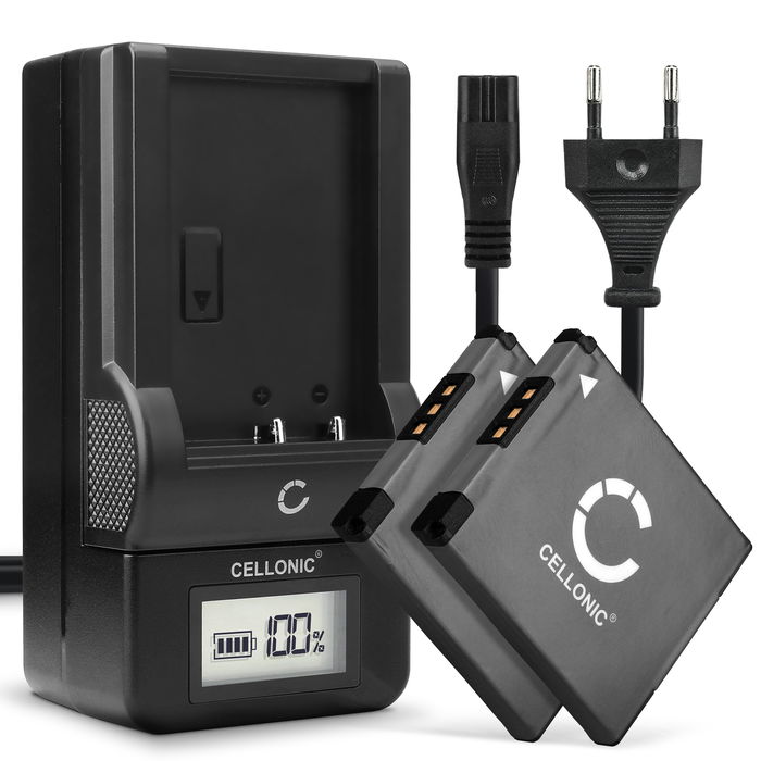 2x Canon IXUS 180 batteri 600mAh 3.6V - 3.7V + Oplader fra CELLONIC